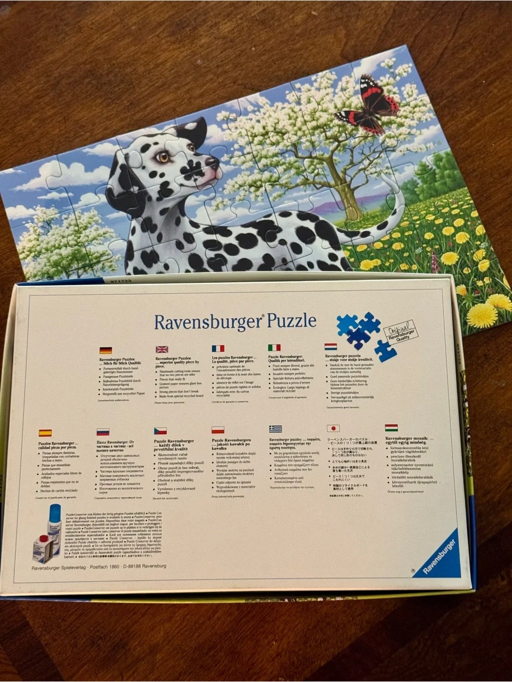 EUC Ravensburger Dalmatian and Butterflies in Spring Meadow 35-piece Puzzle